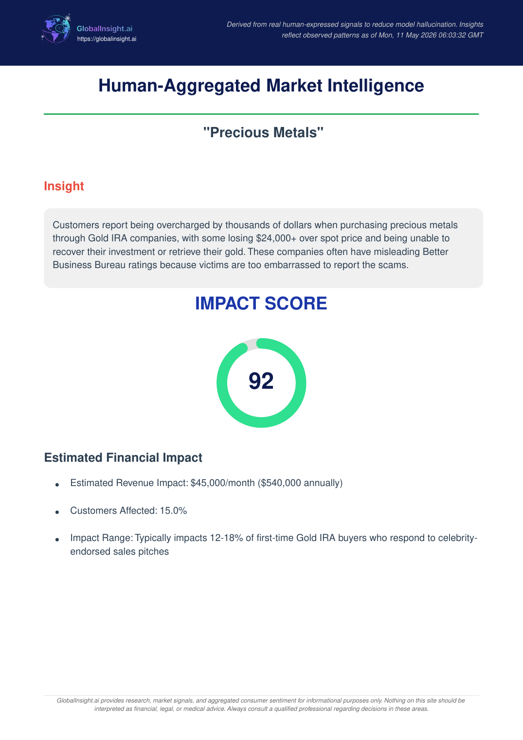 Global Insights sample report page 1